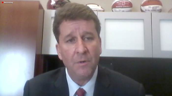 Indiana athletic director Scott Dolson met with the media for the first time on Thursday.